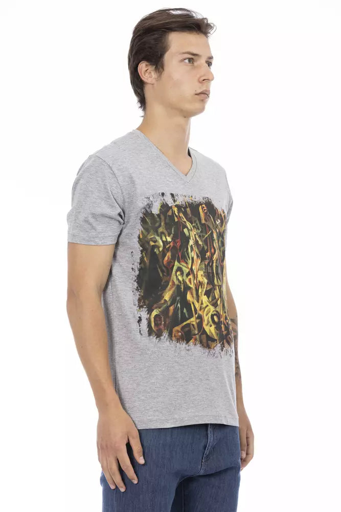 Trussardi Action Gray Cotton T-Shirt