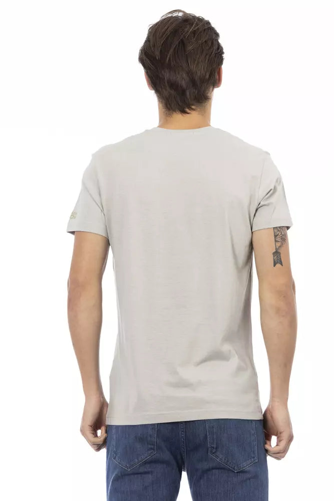 Trussardi Action Gray Cotton Men T-Shirt | Regal Royce