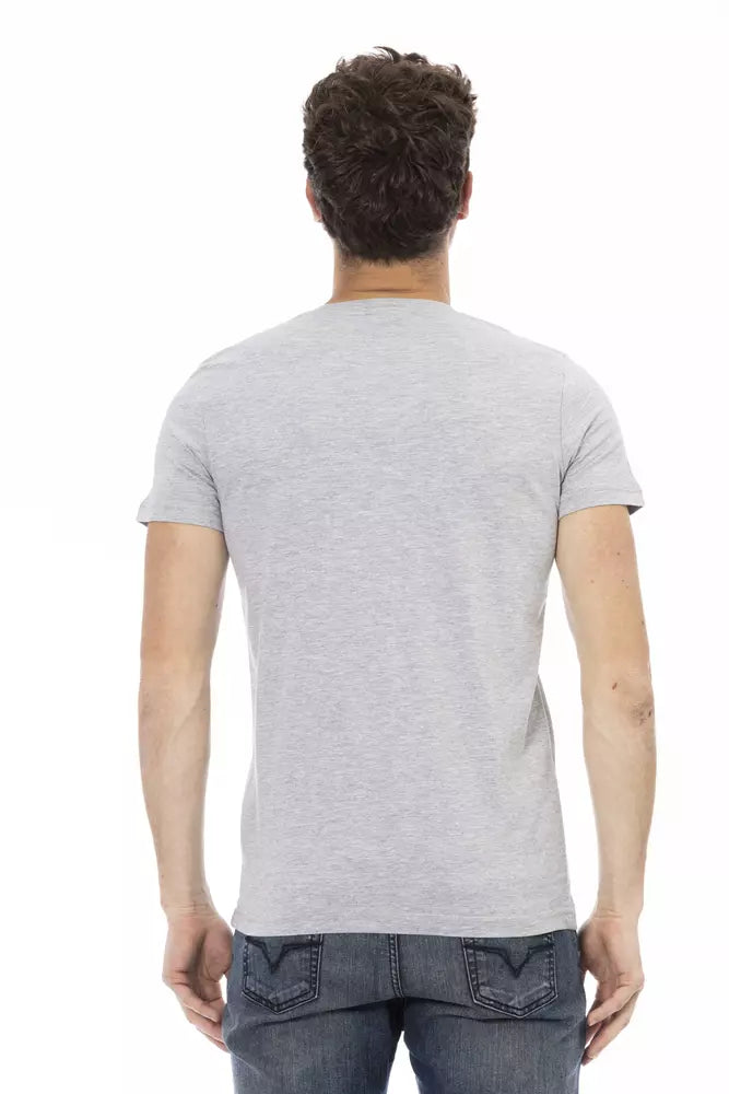 Trussardi Action Gray Cotton Men T-Shirt | Regal Royce