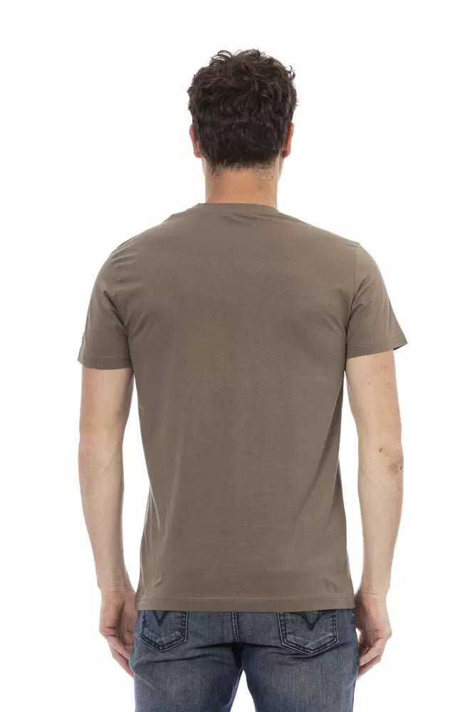 Trussardi Action Brown Cotton Men T-Shirt | Regal Royce