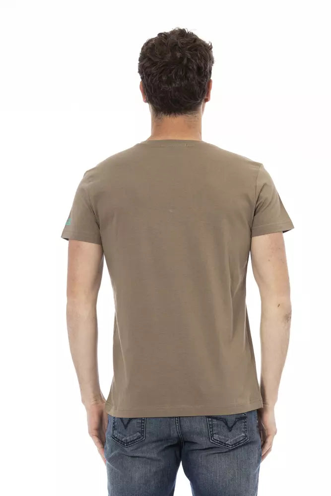 Trussardi Action Brown Cotton Men T-Shirt | Regal Royce