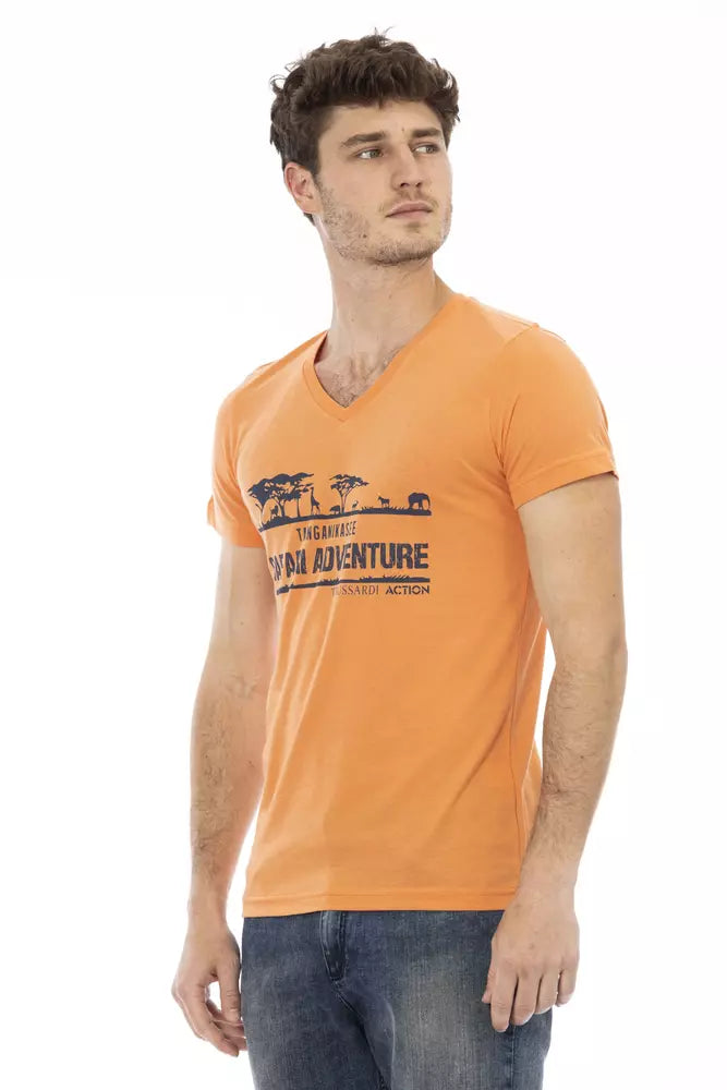 Trussardi Action Orange Cotton Men's T-Shirt | Regal Royce
