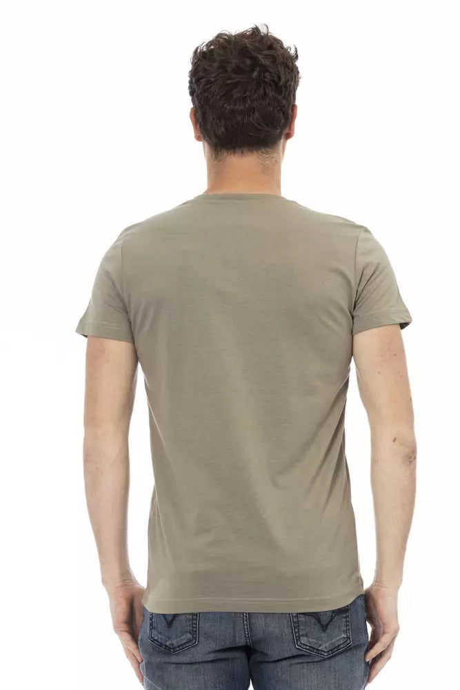 Trussardi Action Brown Cotton Men T-Shirt | Regal Royce