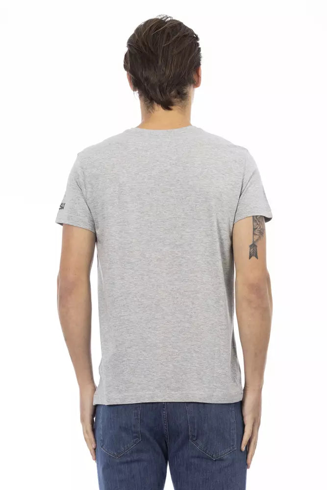 Trussardi Action Gray Cotton Men T-Shirt | Regal Royce