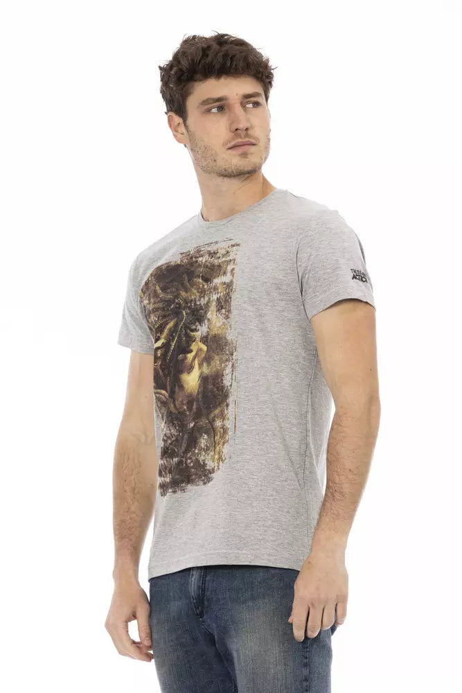Trussardi Action Gray Cotton Men's T-Shirt | Regal Royce