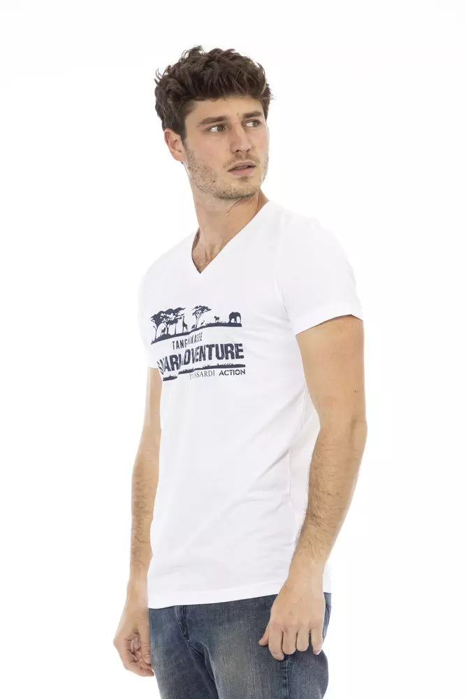 Trussardi Action White Cotton Men's T-Shirt | Regal Royce