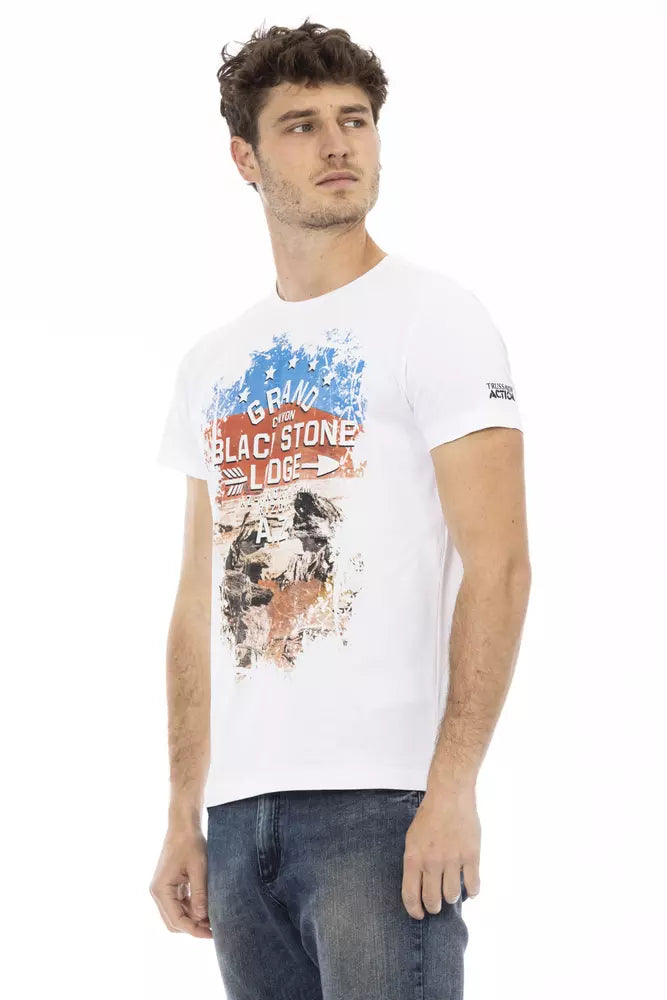 Trussardi Action White Cotton Men's T-Shirt | Regal Royce