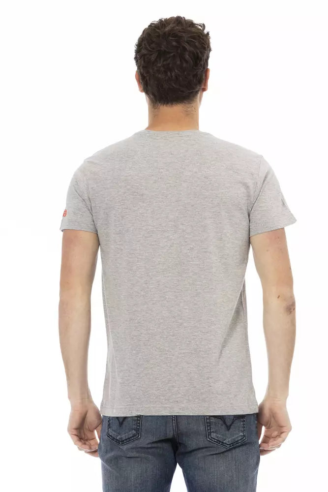 Trussardi Action Gray Cotton Men T-Shirt | Regal Royce