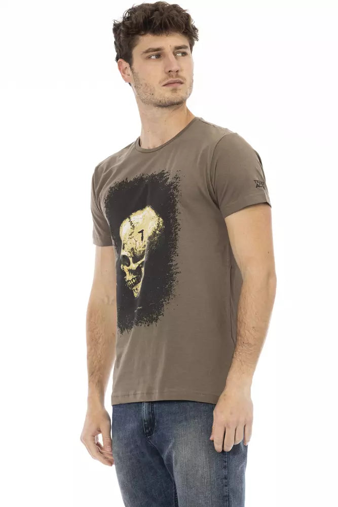 Trussardi Action Brown Cotton Men T-Shirt | Regal Royce