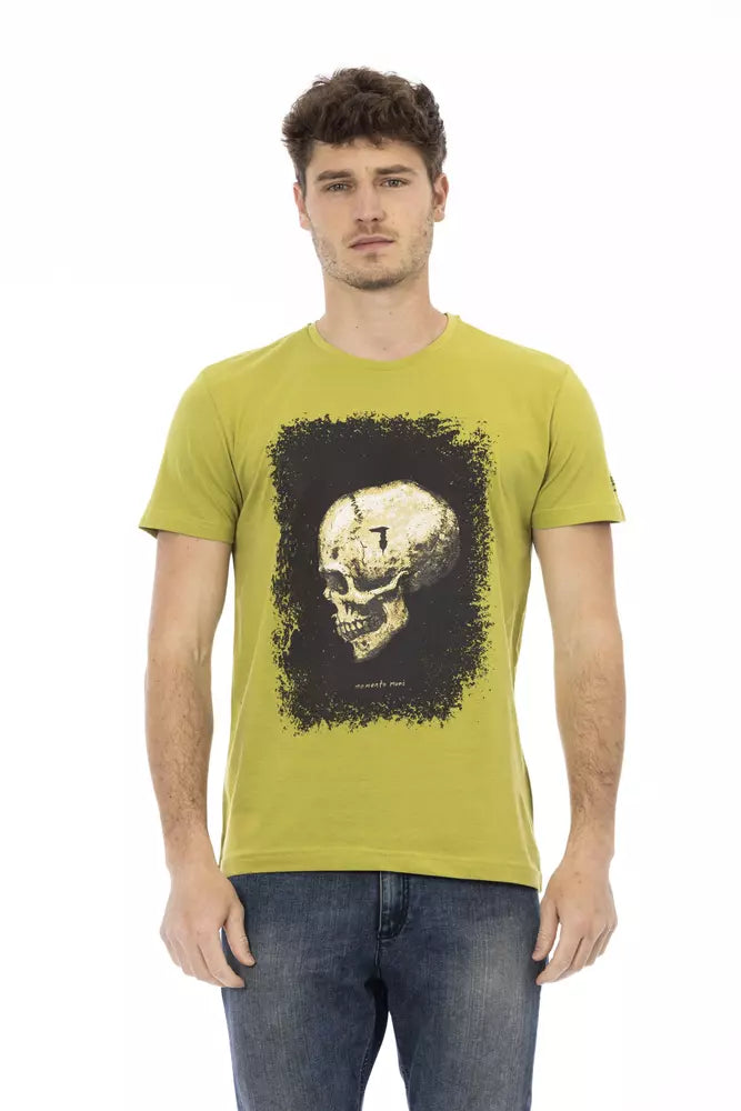 Trussardi Action Green Cotton Men T-Shirt | Regal Royce