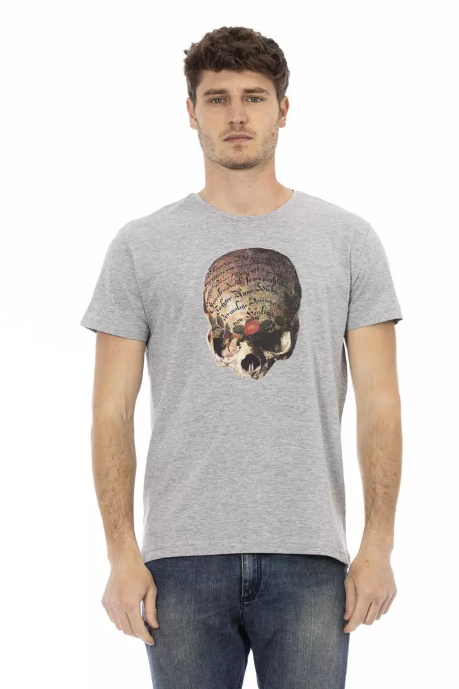 Trussardi Action Gray Cotton Men T-Shirt | Regal Royce