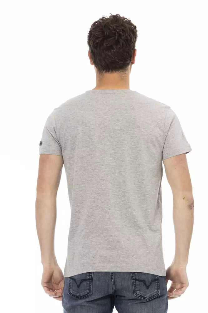 Trussardi Action Gray Cotton Men T-Shirt | Regal Royce