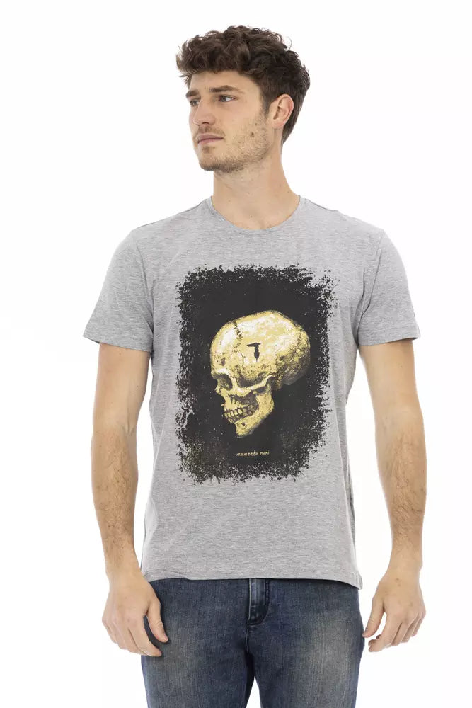 Trussardi Action Gray Cotton Men T-Shirt | Regal Royce