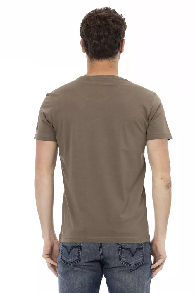 Trussardi Action Brown Cotton Men T-Shirt | Regal Royce