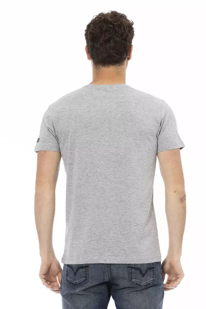 Trussardi Action Gray Cotton Men T-Shirt | Regal Royce