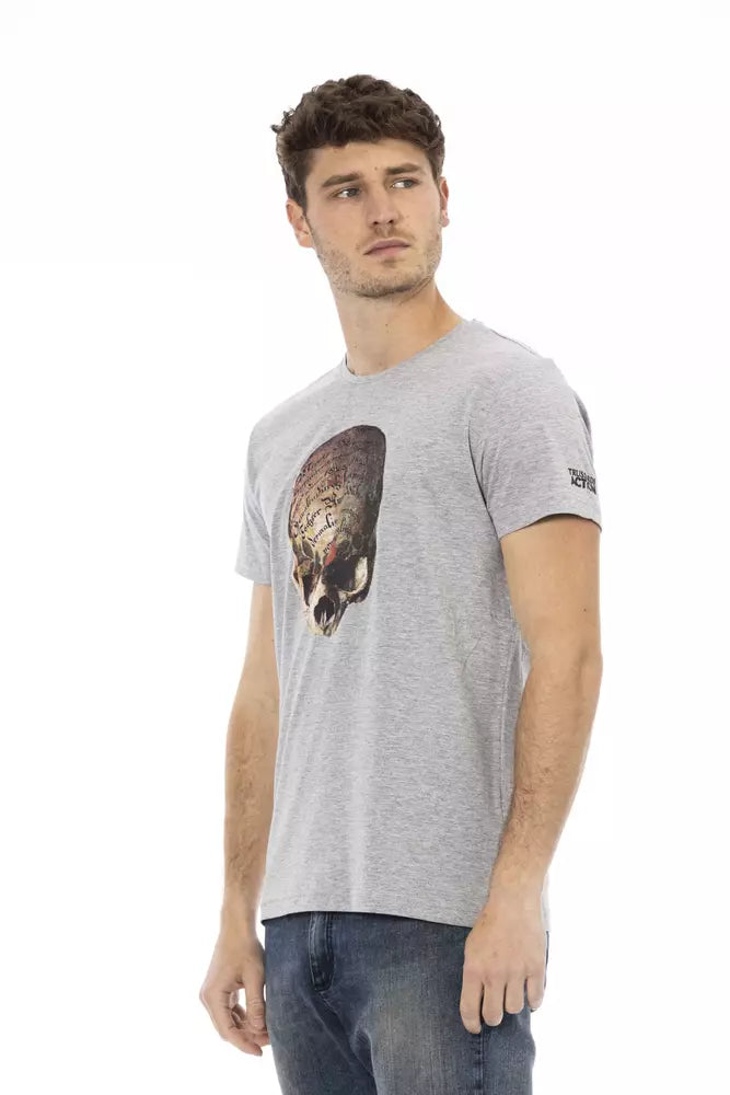 Trussardi Action Gray Cotton Men T-Shirt | Regal Royce
