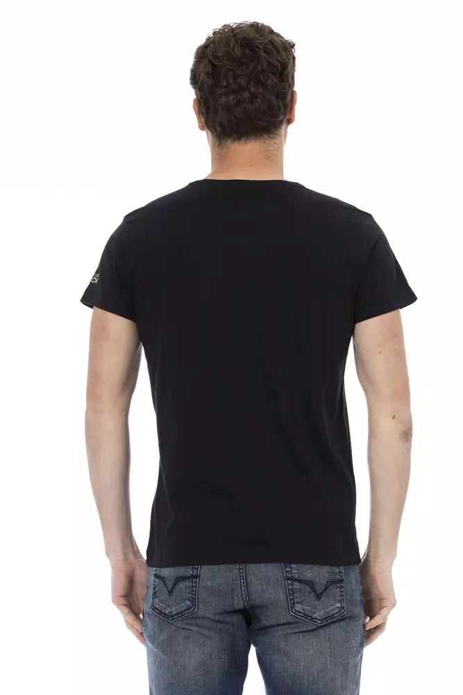 Trussardi Action Black Cotton Men T-Shirt | Regal Royce