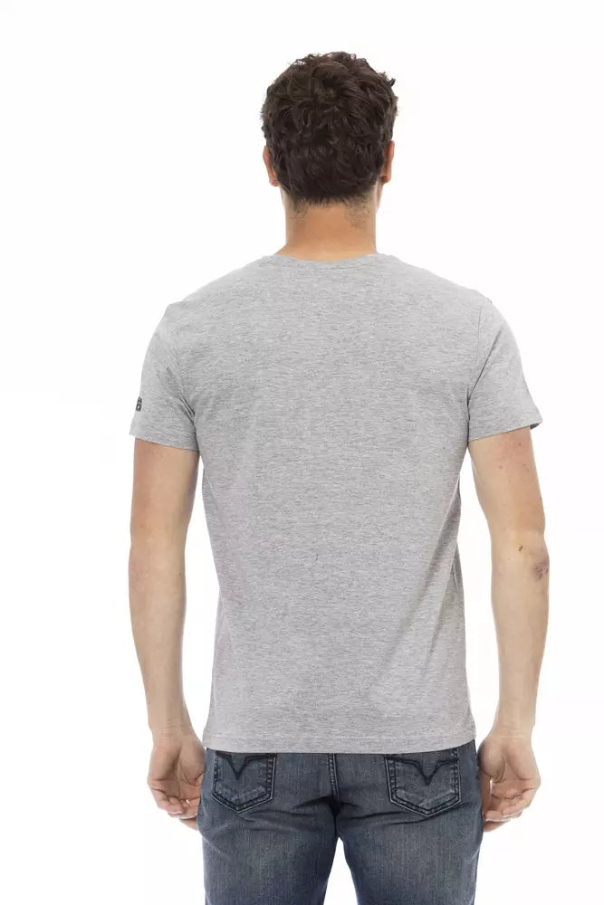 Trussardi Action Gray Cotton Men T-Shirt | Regal Royce