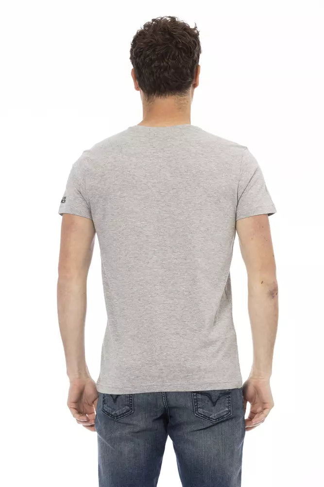 Trussardi Action Gray Cotton Men T-Shirt | Regal Royce