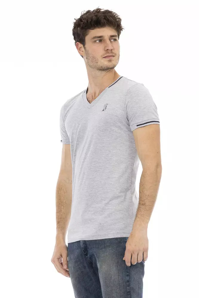 Trussardi Action Gray Cotton Men's T-Shirt | Regal Royce