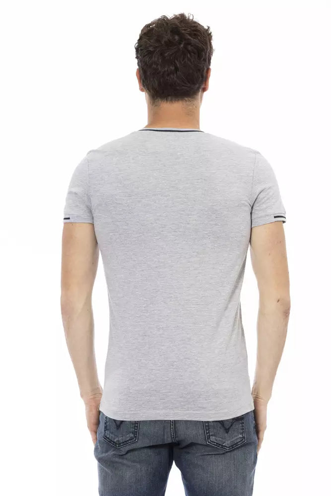 Trussardi Action Gray Cotton Men's T-Shirt | Regal Royce