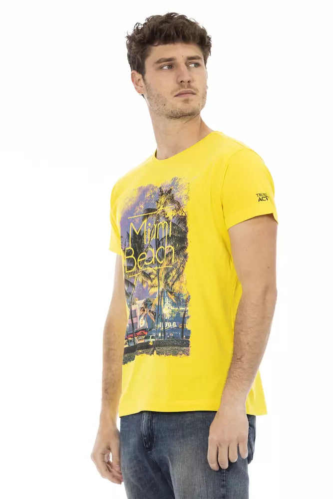 Trussardi Action Yellow Cotton Men T-Shirt | Regal Royce