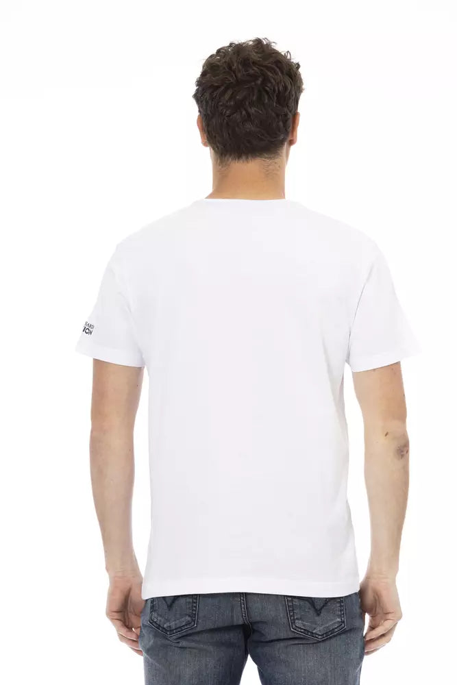 Trussardi Action White Cotton Men T-Shirt | Regal Royce