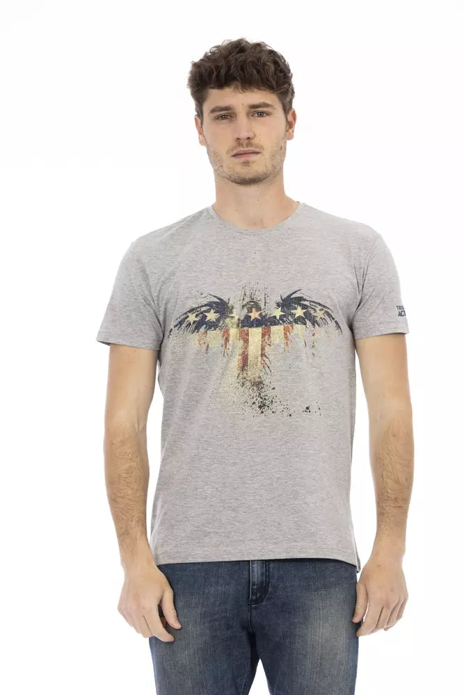 Trussardi Action Gray Cotton Men T-Shirt | Regal Royce