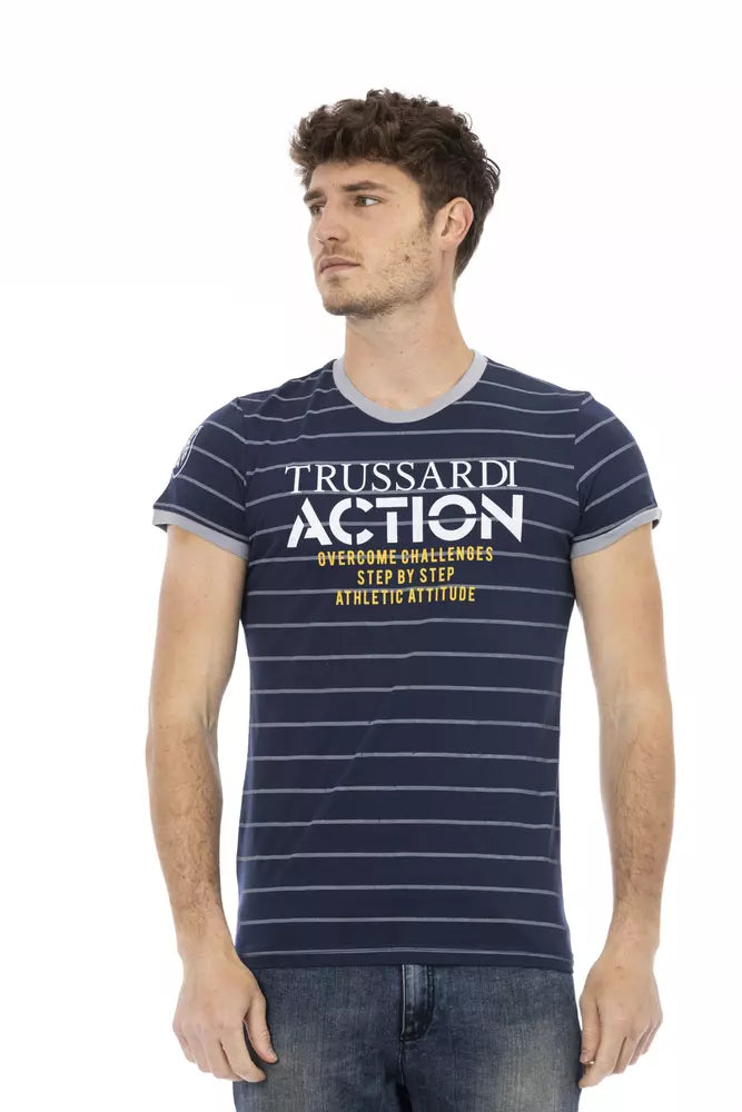 Trussardi Action Blue Cotton T-Shirt