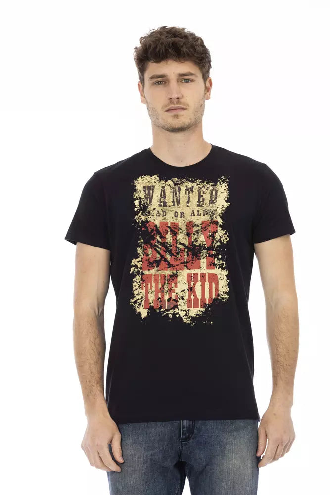 Trussardi Action Black Cotton Men T-Shirt | Regal Royce