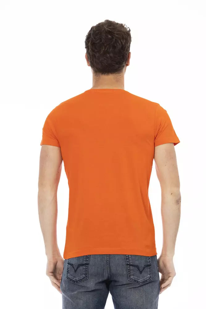 Trussardi Action Orange Cotton Men T-Shirt | Regal Royce