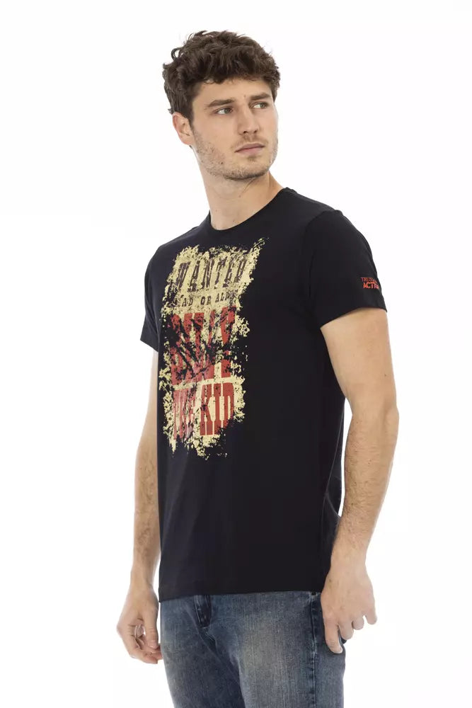 Trussardi Action Black Cotton Men T-Shirt | Regal Royce