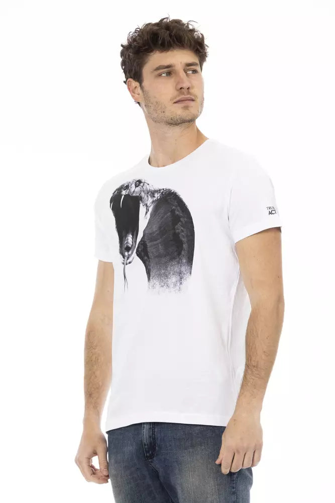Trussardi Action White Cotton Men T-Shirt | Regal Royce