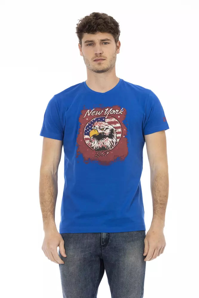 Trussardi Action Blue Cotton Men's T-Shirt | Regal Royce