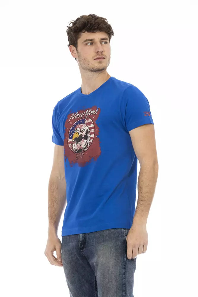 Trussardi Action Blue Cotton Men's T-Shirt | Regal Royce