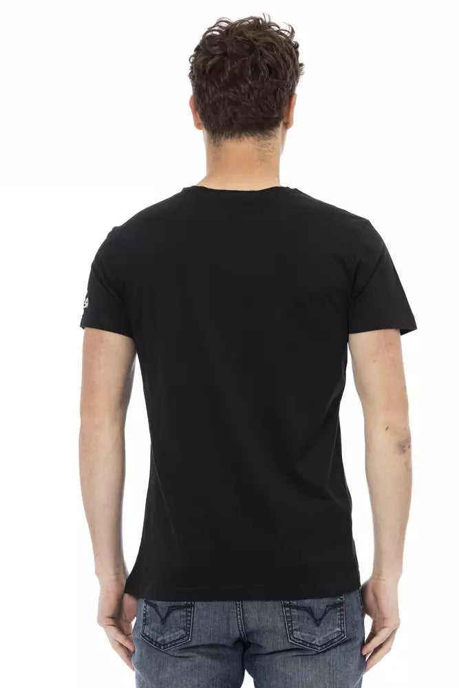 Trussardi Action Black Cotton Men T-Shirt | Regal Royce
