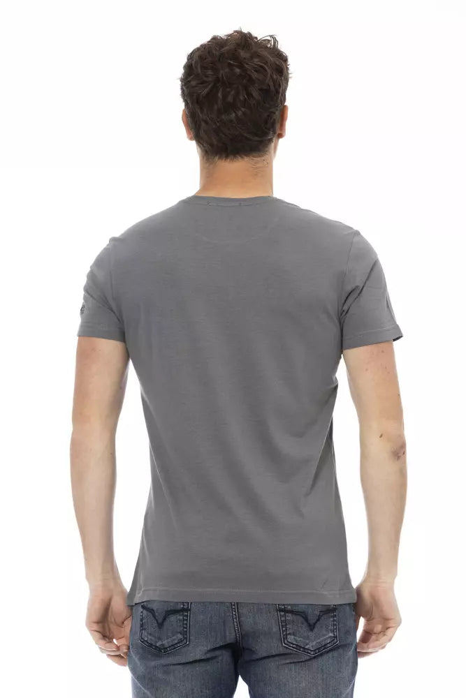 Trussardi Action Gray Cotton Men T-Shirt | Regal Royce