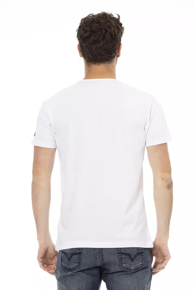Trussardi Action White Cotton Men T-Shirt | Regal Royce