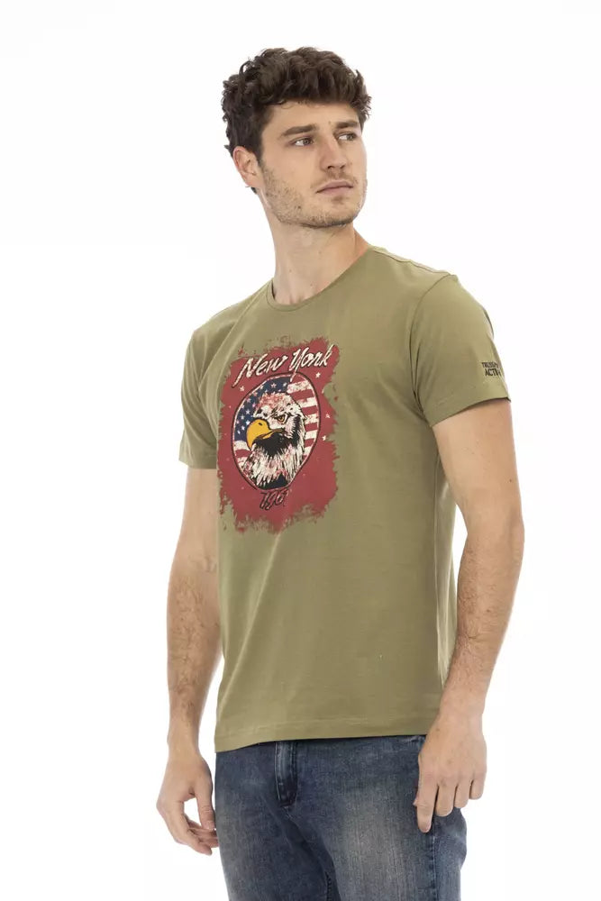 Trussardi Action Green Cotton T-Shirt