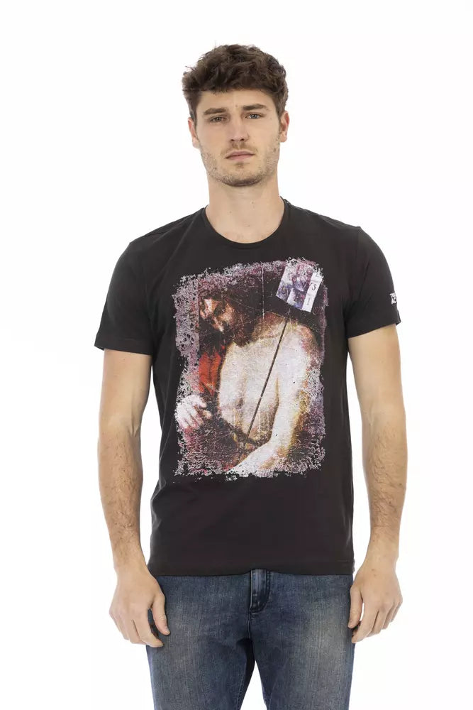 Trussardi Action Black Cotton Men T-Shirt | Regal Royce
