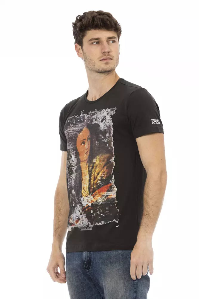 Trussardi Action Black Cotton T-Shirt