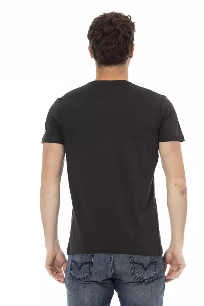 Trussardi Action Black Cotton Men T-Shirt | Regal Royce