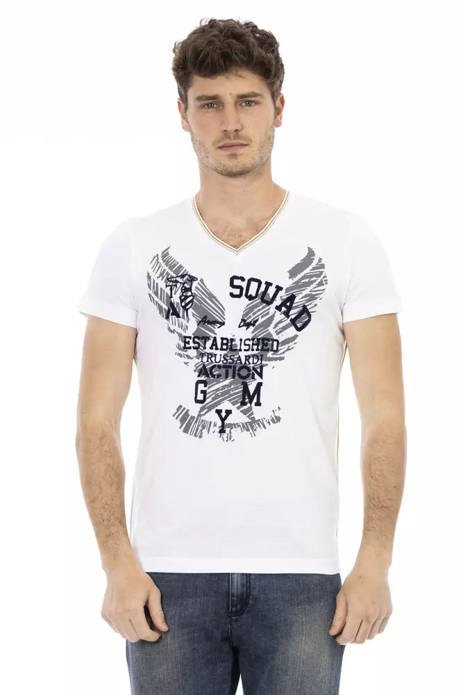Trussardi Action White Cotton Men's T-Shirt | Regal Royce