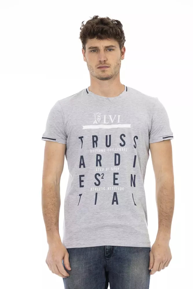 Trussardi Action Gray Cotton Men T-Shirt | Regal Royce
