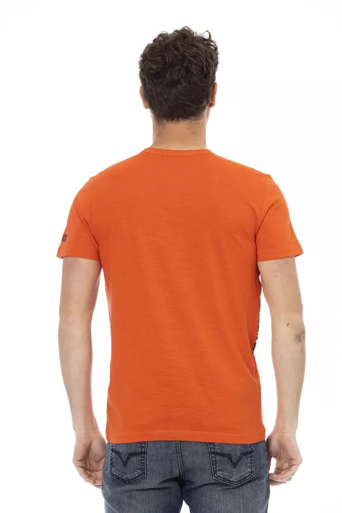 Trussardi Action Orange Cotton Men T-Shirt | Regal Royce