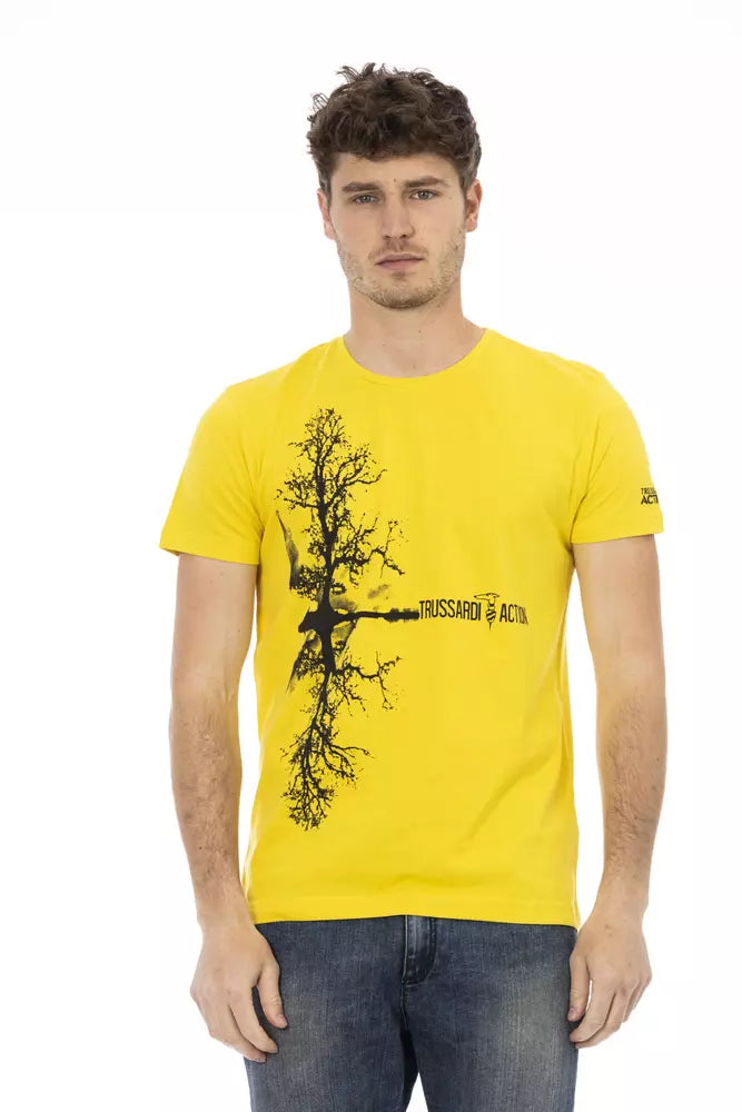 Trussardi Action Yellow Cotton T-Shirt