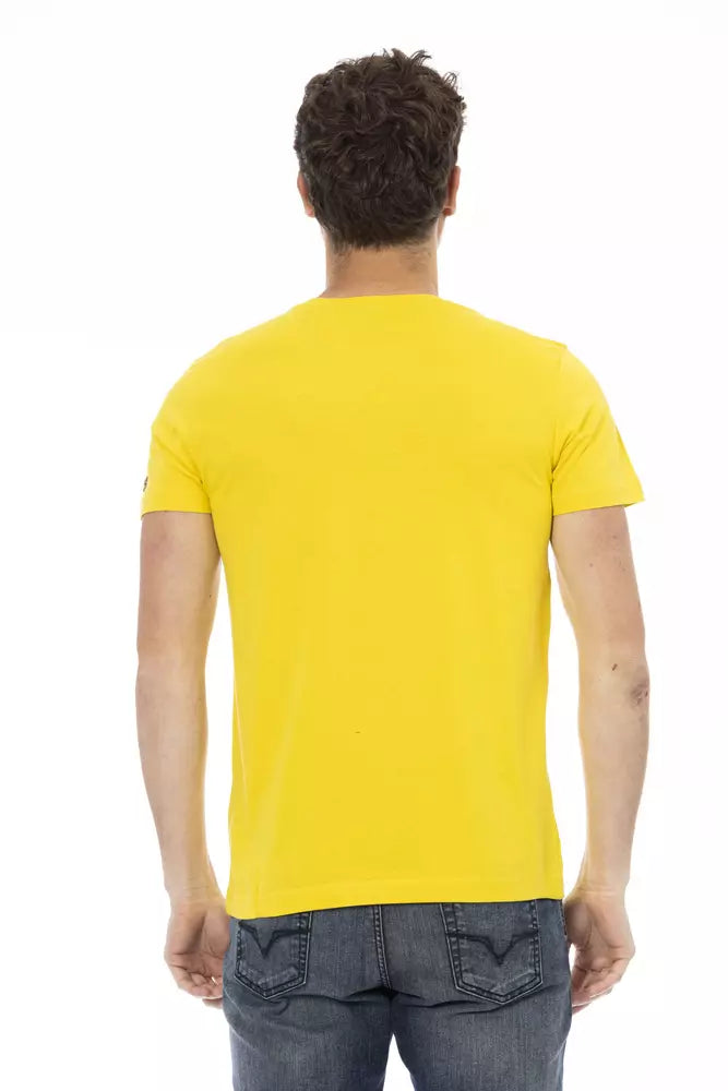 Trussardi Action Yellow Cotton Men T-Shirt | Regal Royce