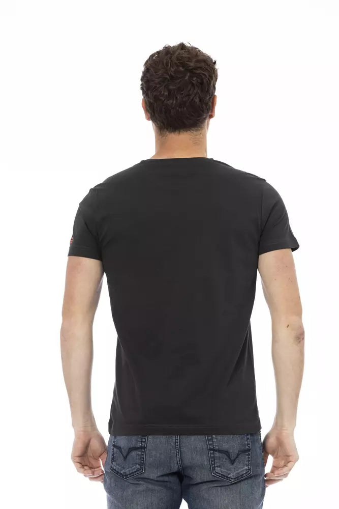 Trussardi Action Black Cotton Men T-Shirt | Regal Royce