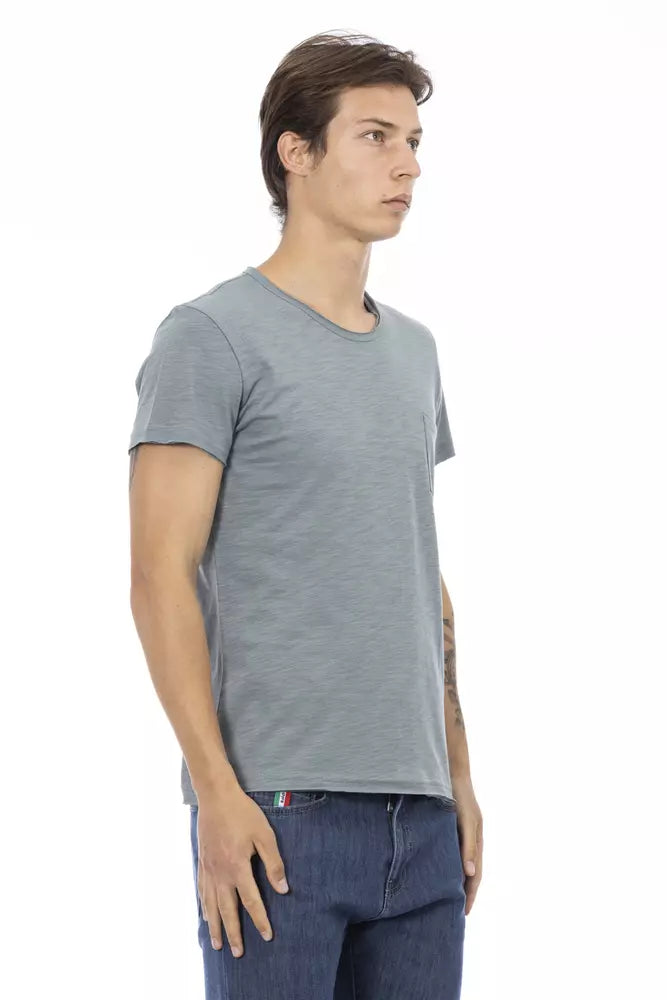 Trussardi Action Gray Cotton Men T-Shirt | Regal Royce