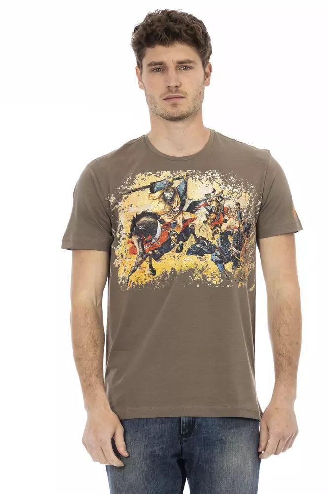 Trussardi Action Brown Cotton Men T-Shirt | Regal Royce